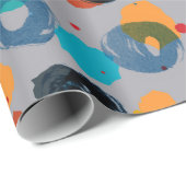 カラフル抽象芸術手書き円パターン ラッピングペーパー (ロールコーナー)