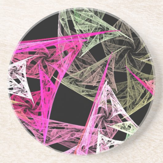 カラフル抽象芸術折り紙 コースター (正面)