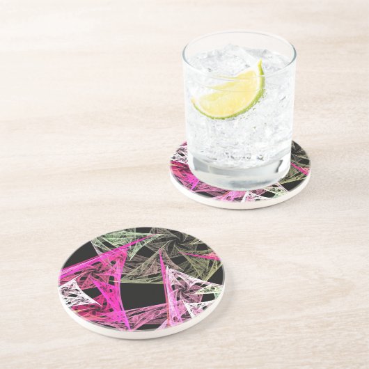 カラフル抽象芸術折り紙 コースター (側面)