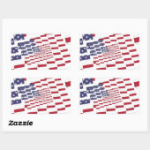 カラフル抽象芸術数々の米国国旗 |標準の背景 長方形シール (シート)