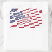 カラフル抽象芸術数々の米国国旗 |標準の背景 長方形シール (バッグ)