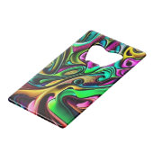 カラフル抽象芸術旋回デザイン クレジットカード栓抜き (裏面アングル)