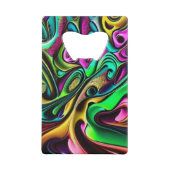 カラフル抽象芸術旋回デザイン クレジットカード栓抜き (裏面)