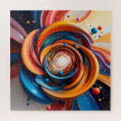 カラフル抽象芸術旋回デザイン ジグソーパズル (横)