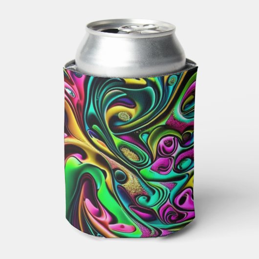 カラフル抽象芸術旋回デザイン 缶クーラー (缶正面)