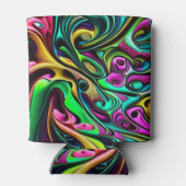 カラフル抽象芸術旋回デザイン 缶クーラー (裏面)