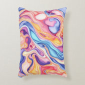カラフル抽象芸術旋回流体パターン アクセントクッション (正面(垂直))