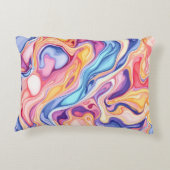 カラフル抽象芸術旋回流体パターン アクセントクッション (裏面)