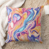 カラフル抽象芸術旋回流体パターン クッション (ブランケット)