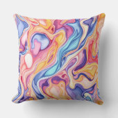 カラフル抽象芸術旋回流体パターン クッション (正面)