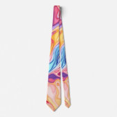カラフル抽象芸術旋回流体パターン ネクタイ (正面)