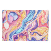 カラフル抽象芸術旋回流体パターン 枕カバー (裏面)