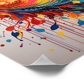 カラフル抽象芸術旋回色彩の鮮やかハート ポスター (角)