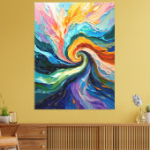 カラフル抽象芸術旋回：ダイナミックスペクトラムアート キャンバスプリント (インサイチュ (リビング))