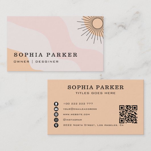 カラフル抽象芸術日が差すこと 名刺 (正面/裏面)