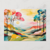 カラフル抽象芸術春の水色 ポストカード (正面)