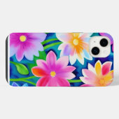カラフル抽象芸術春の花 iPhoneケース (裏面横)