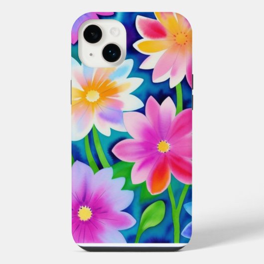 カラフル抽象芸術春の花 iPhoneケース (裏面)