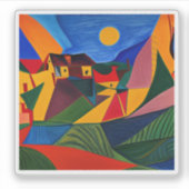 カラフル抽象芸術村 シール (正面)