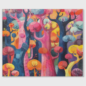 カラフル抽象芸術森林包み紙 ラッピングペーパー (フラット)