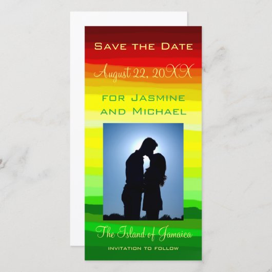 カラフル抽象芸術横 – 日付の保存 セーブザデート (正面/裏面)