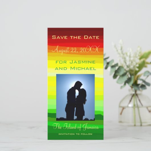 カラフル抽象芸術横 – 日付の保存 セーブザデート (スタンド正面)