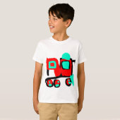 カラフル抽象芸術機関車 Tシャツ (正面フル)