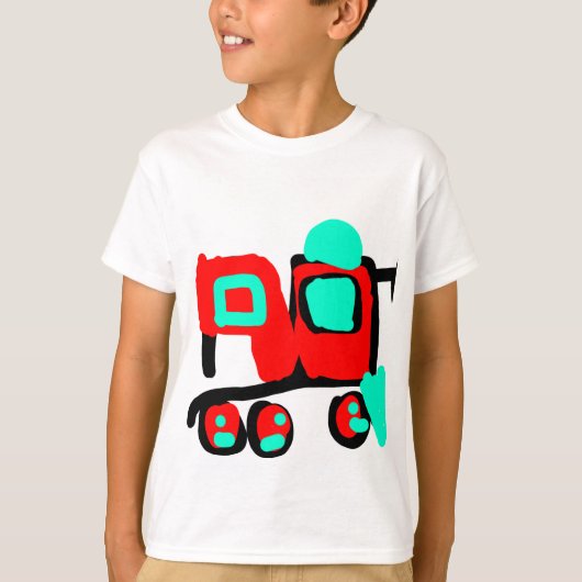 カラフル抽象芸術機関車 Tシャツ (正面)