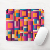 カラフル抽象芸術正方形と図形モノグラム マウスパッド (マウス)