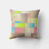 カラフル抽象芸術正方形の幾何学的パターン クッション (裏面)