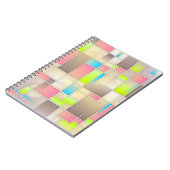 カラフル抽象芸術正方形の幾何学的パターン ノートブック (左側)