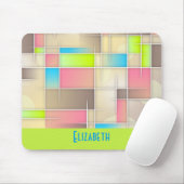 カラフル抽象芸術正方形の幾何学的パターン マウスパッド (マウス)