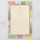 カラフル抽象芸術正方形の幾何学的パターン 便箋 (正面)
