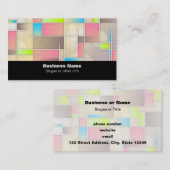 カラフル抽象芸術正方形の幾何学的パターン 名刺 (正面/裏面)