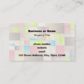 カラフル抽象芸術正方形の幾何学的パターン 名刺 (裏面)