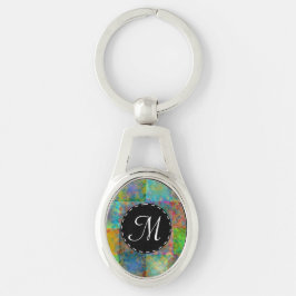 カラフル抽象芸術正方形 キーホルダー