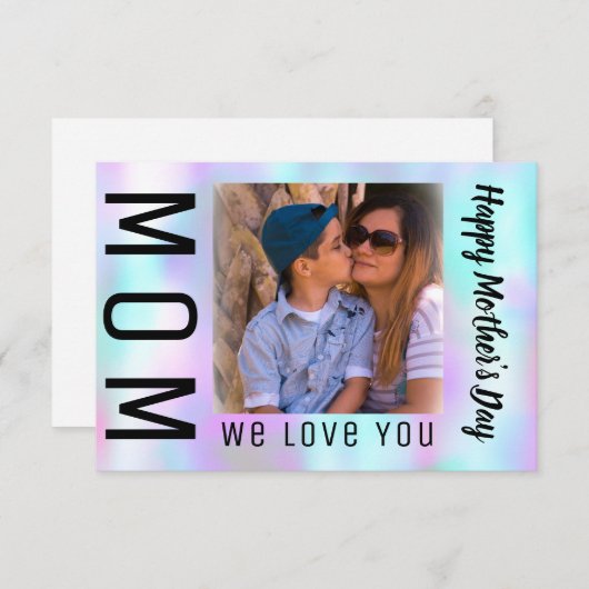 カラフル抽象芸術母の日の写真カード カード (正面/裏面)
