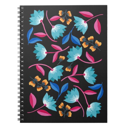カラフル抽象芸術民芸フローラ ノートブック (正面)