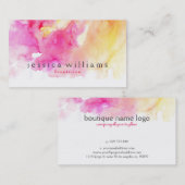 カラフル抽象芸術水の色の背景 名刺 (正面/裏面)