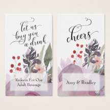 カラフル抽象芸術水彩フローラ飲料チケット