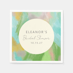 カラフル抽象芸術水彩ブライダルシャワーカスタム スタンダードカクテルナプキン