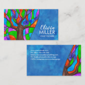 カラフル抽象芸術水彩モザイク 名刺 (正面/裏面)
