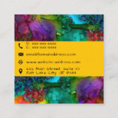 カラフル抽象芸術水彩名刺 スクエア名刺 (裏面)