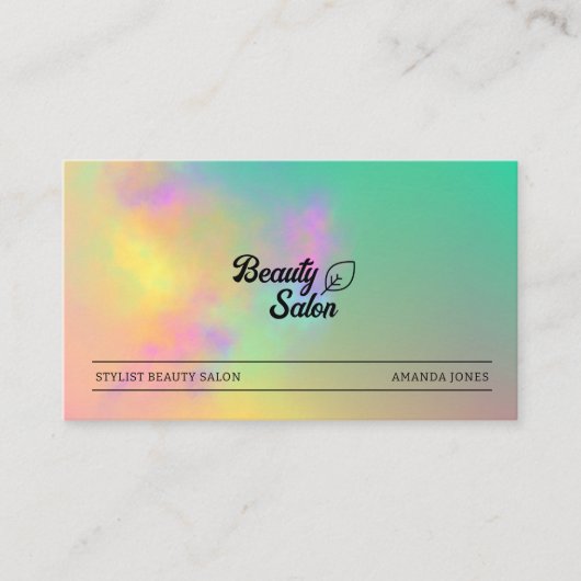 カラフル抽象芸術水彩毛美しいサロン 名刺 (正面)