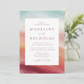 カラフル抽象芸術水彩結婚式招待状 招待状 (スタンド正面)