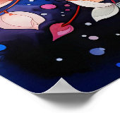 カラフル抽象芸術水彩花芸術 ポスター (角)