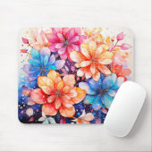 カラフル抽象芸術水彩花芸術 マウスパッド (マウス)