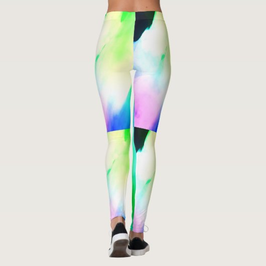 カラフル抽象芸術水絵を描色 レギンス (裏面)