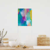 カラフル抽象芸術水絵画色 ポスター (キッチン)