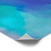 カラフル抽象芸術水絵画色 ポスター (角)